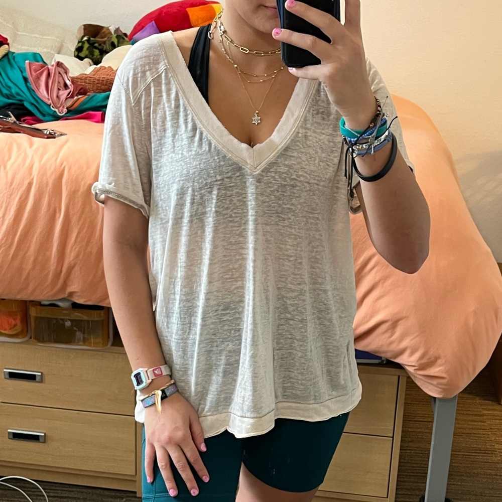 Free people oversized light pink tshirt